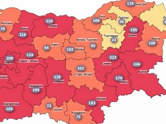 Половин България отново е в червената зона по заболеваемост от COVID-19