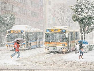 Обилен снеговалеж отмени над 400 полета в Япония